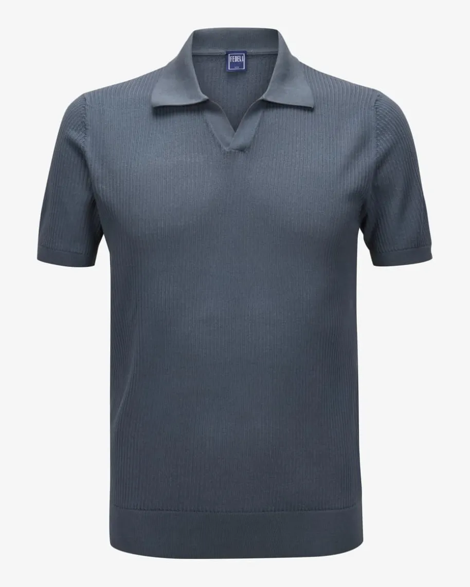 Bambu Strick-Poloshirt