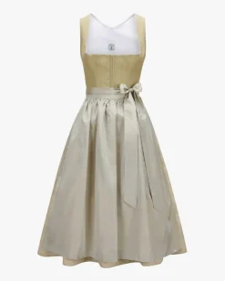 Bette Midi-Leinendirndl mit Seidenschürze