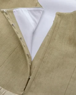 Bette Midi-Leinendirndl mit Seidenschürze