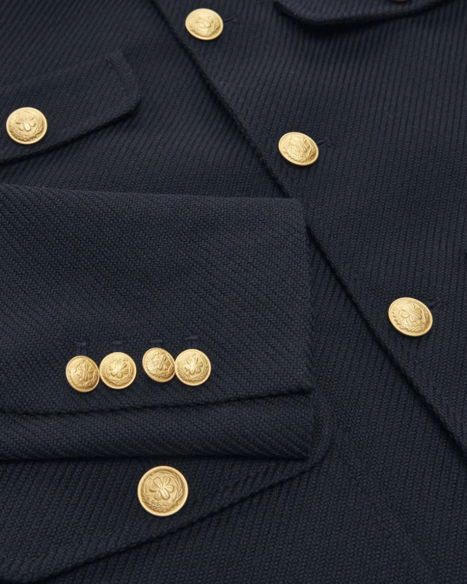 Blazer aus Schurwolle und Baumwolle