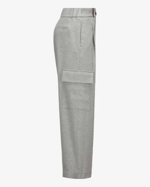 7/8-Cargohose aus Woll-Mix