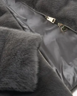 Daunen-Kunstfelljacke