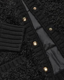 Daunen-Strickjacke aus Schurwolle