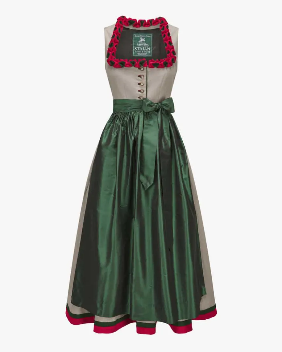 Dirndl lang mit Seidenschürze