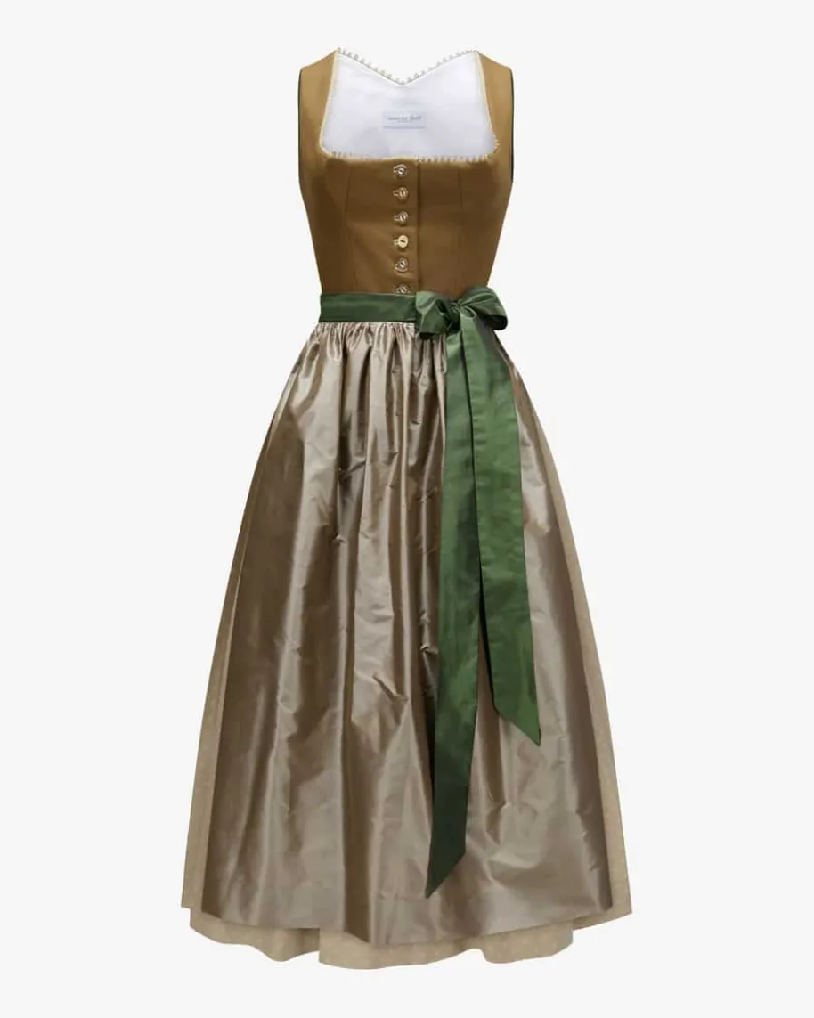 Dirndl lang mit Seidenschürze