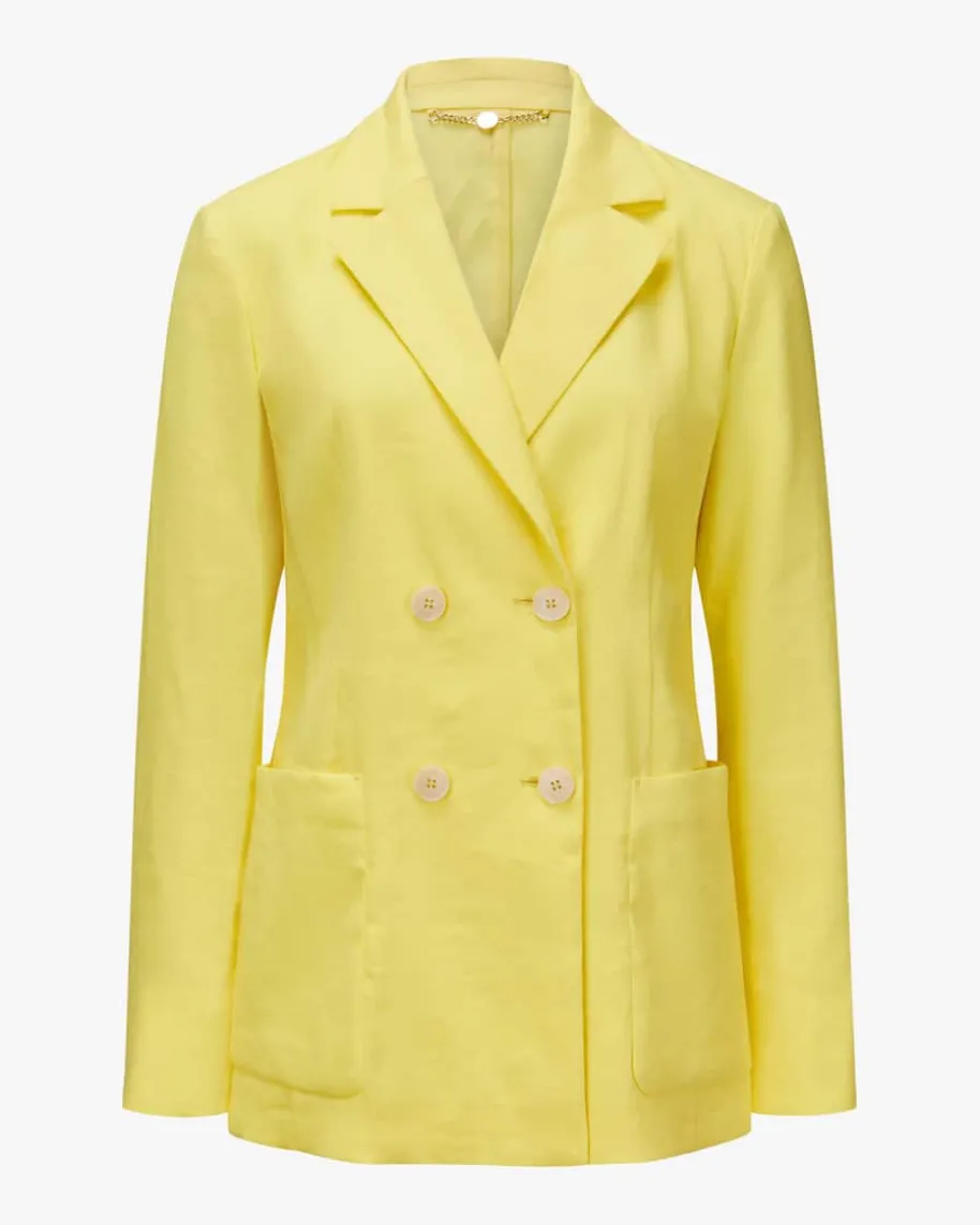 Doppelreiher-Blazer aus Leinen-Mix