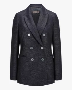 Doppelreiher-Blazer aus Schurwoll-Mix