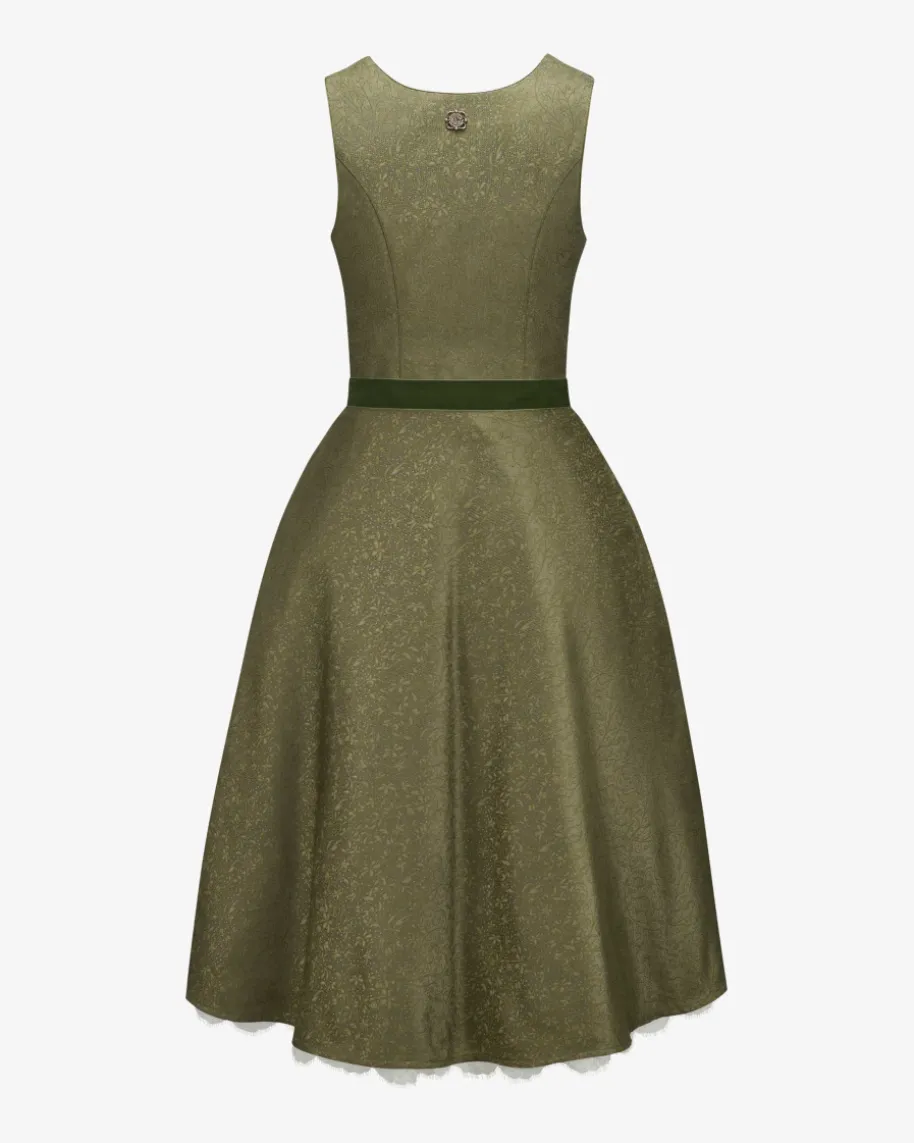 Falkenjagd Midi-Dirndl mit Seidensamt-Schürze