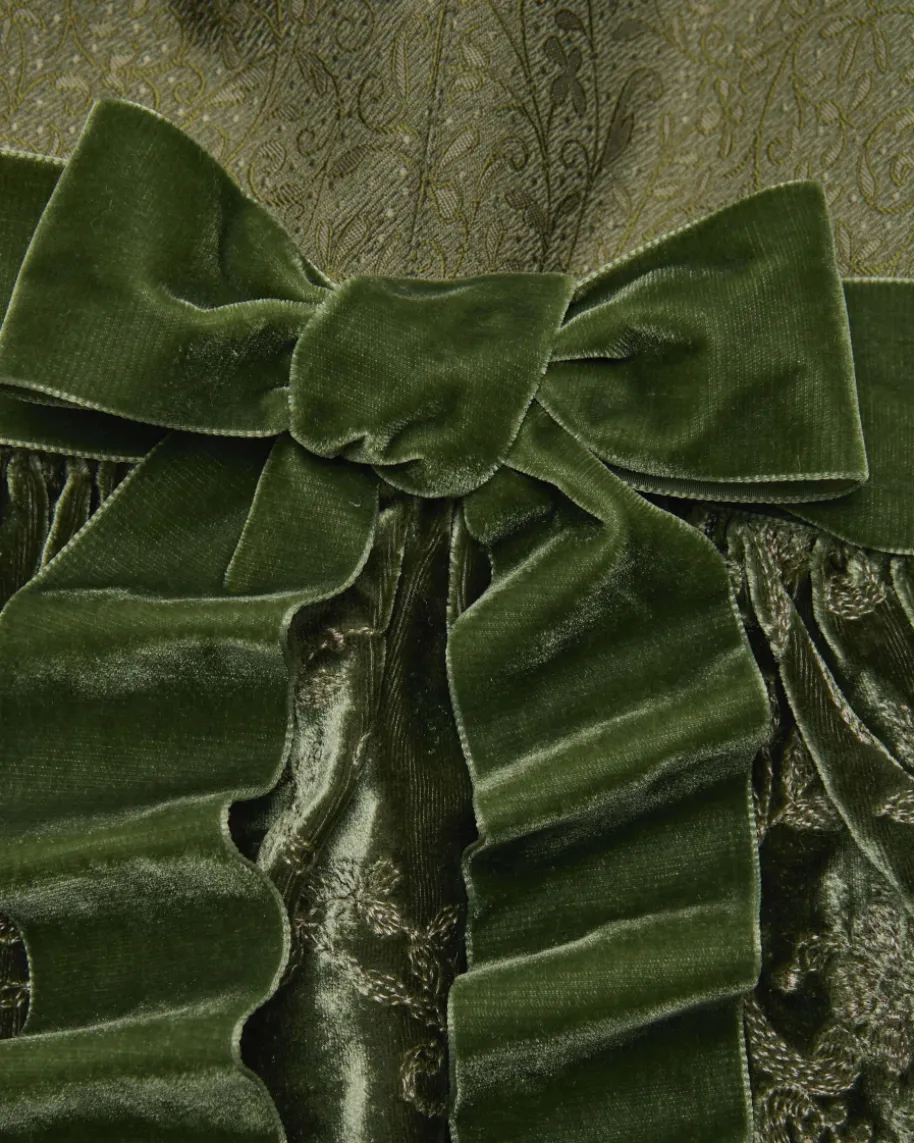 Falkenjagd Midi-Dirndl mit Seidensamt-Schürze