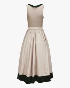 Gaia Leinen-Dirndl lang mit Seidenschürze