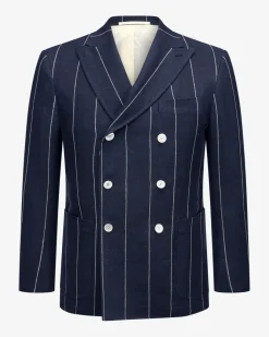 Guemilio Doppelreiher-Sakko aus Leinen-Mix