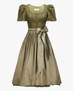 Guila Midi-Leinendirndl mit Seidenschürze