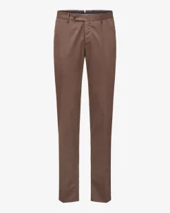 Hose Slim Fit aus Baumwoll-Seiden-Mix