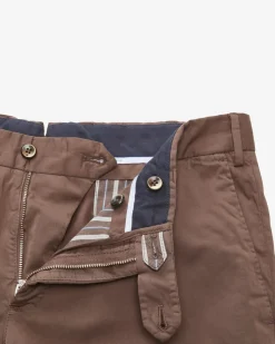 Hose Slim Fit aus Baumwoll-Seiden-Mix