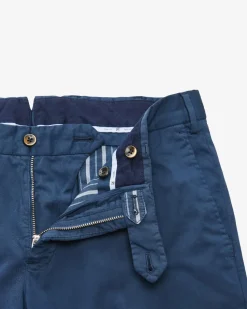 Hose Slim Fit aus Baumwoll-Seiden-Mix