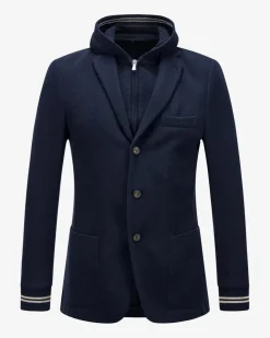 Hybrid-Stricksakko aus Baumwoll-Mix