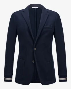 Hybrid-Stricksakko aus Baumwoll-Mix