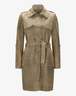 Lady Trench Light Ledermantel
