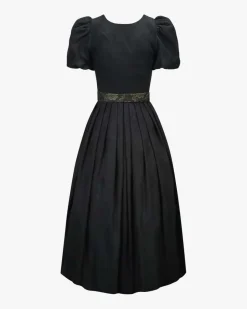 Laura Leinen-Schurwoll-Dirndl lang mit Schürze