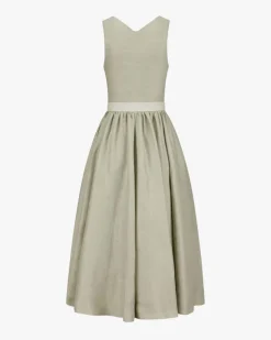 Leinendirndl lang mit Baumwollschürze