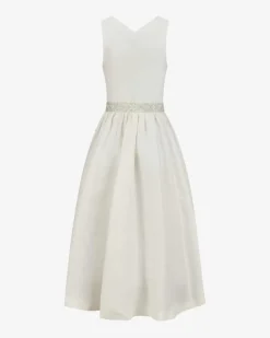 Leinendirndl lang mit Leinenschürze