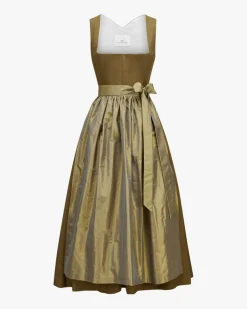 Leinen-Dirndl lang mit Schürze