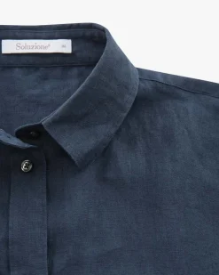 Leinen-Hemdbluse Oversize Fit