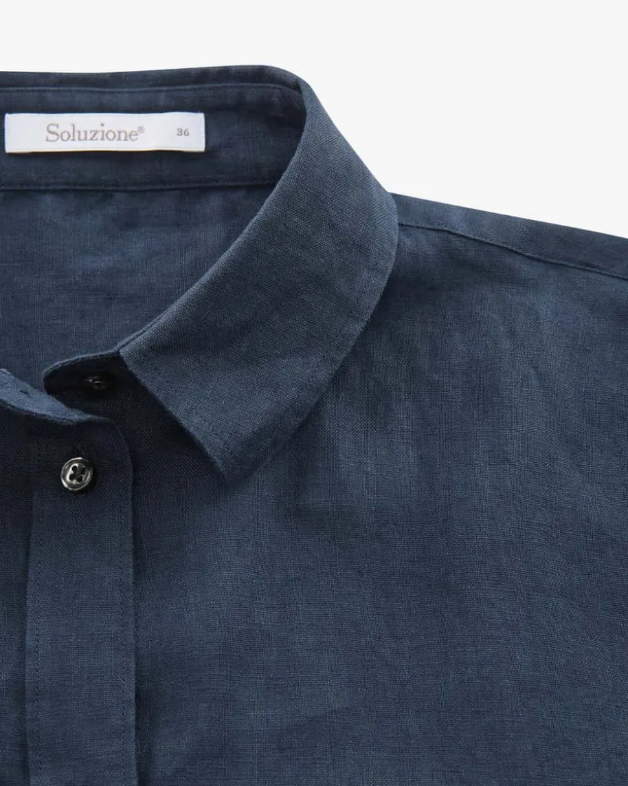 Leinen-Hemdbluse Oversize Fit