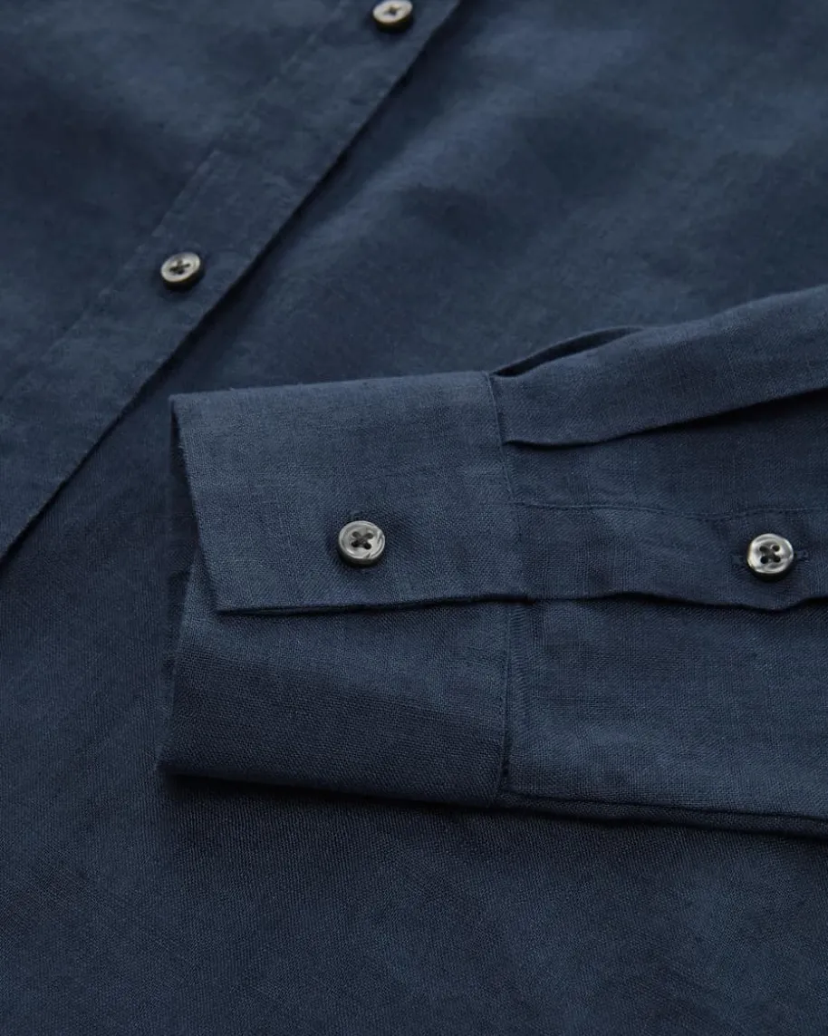 Leinen-Hemdbluse Oversize Fit