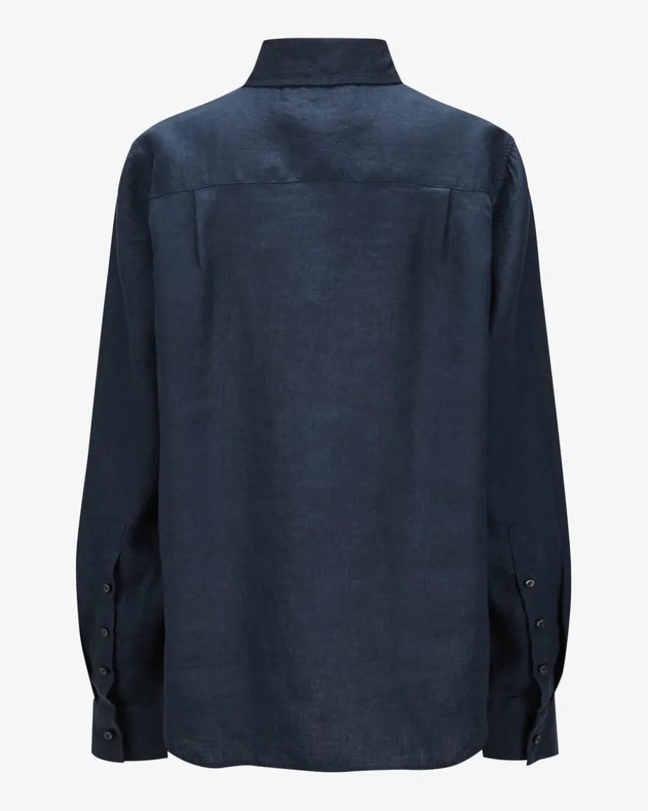 Leinen-Hemdbluse Oversize Fit