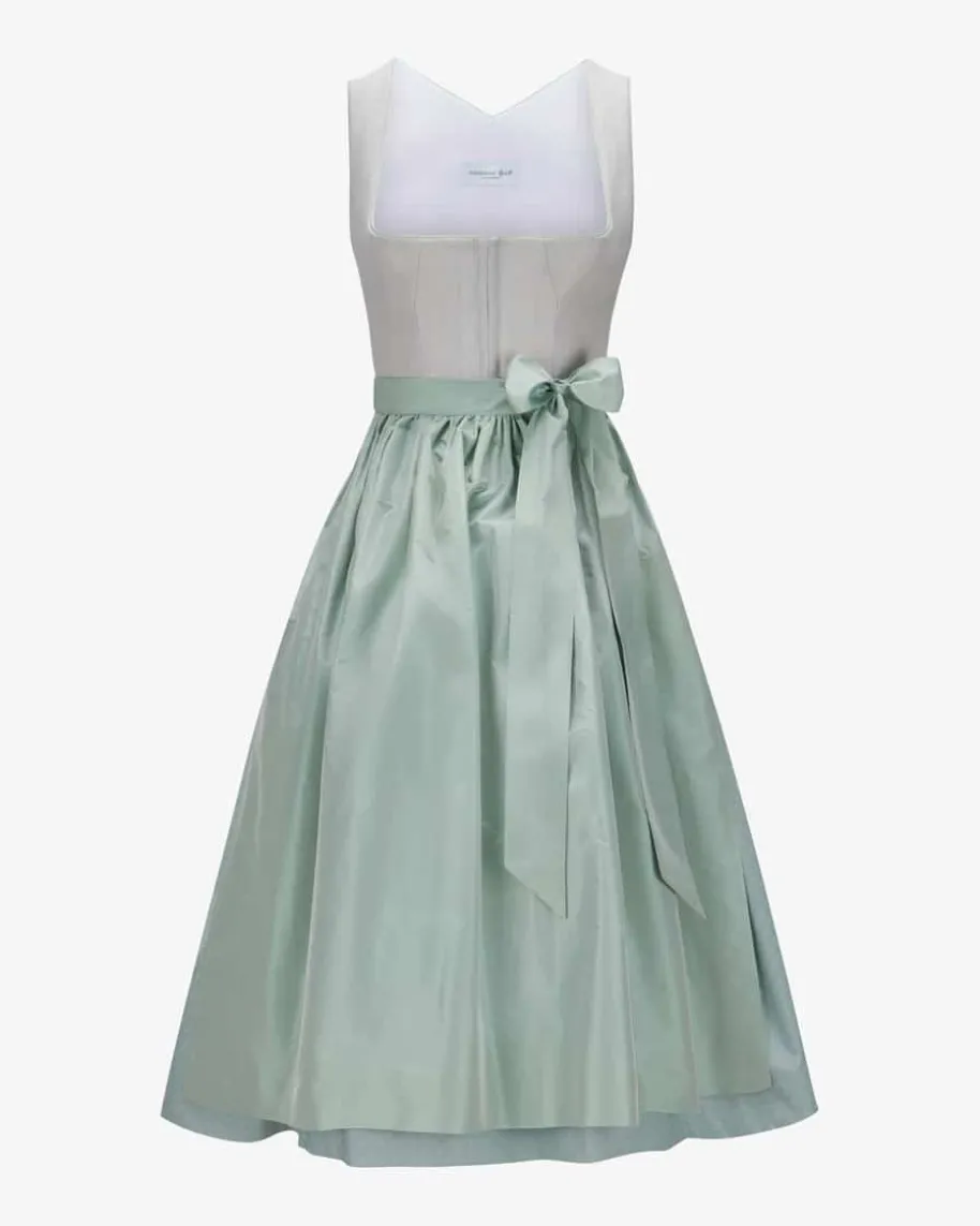 Midi-Dirndl mit Seiden-Schürze