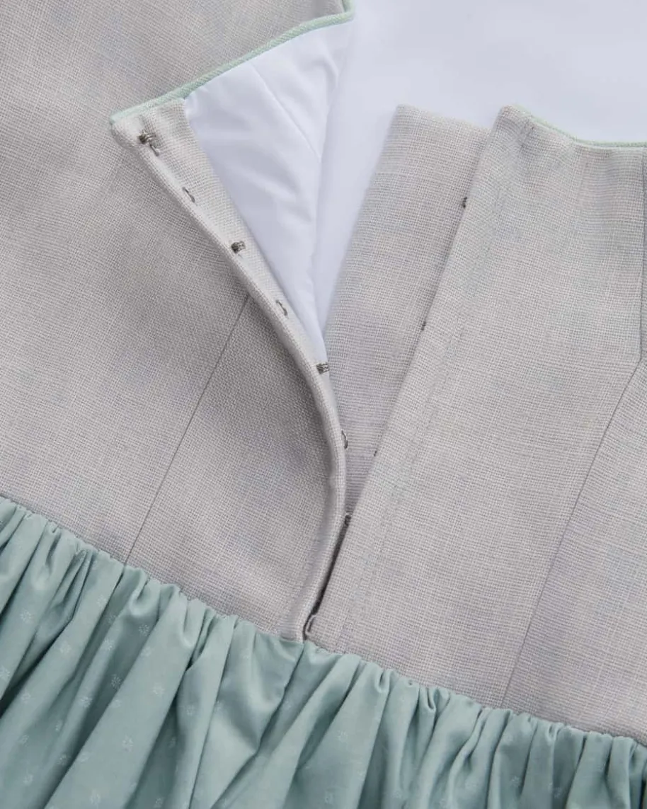 Midi-Dirndl mit Seiden-Schürze