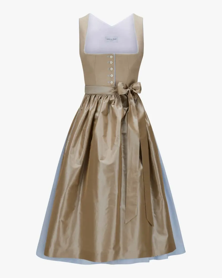 Midi-Dirndl mit Seidenschürze
