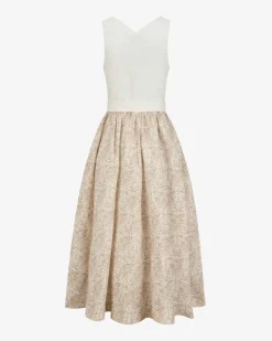 Midi-Leinendirndl mit Leinenschürze