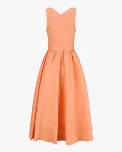 Midi-Leinendirndl mit Leinenschürze