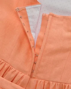 Midi-Leinendirndl mit Leinenschürze