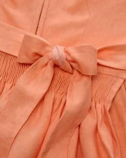 Midi-Leinendirndl mit Leinenschürze