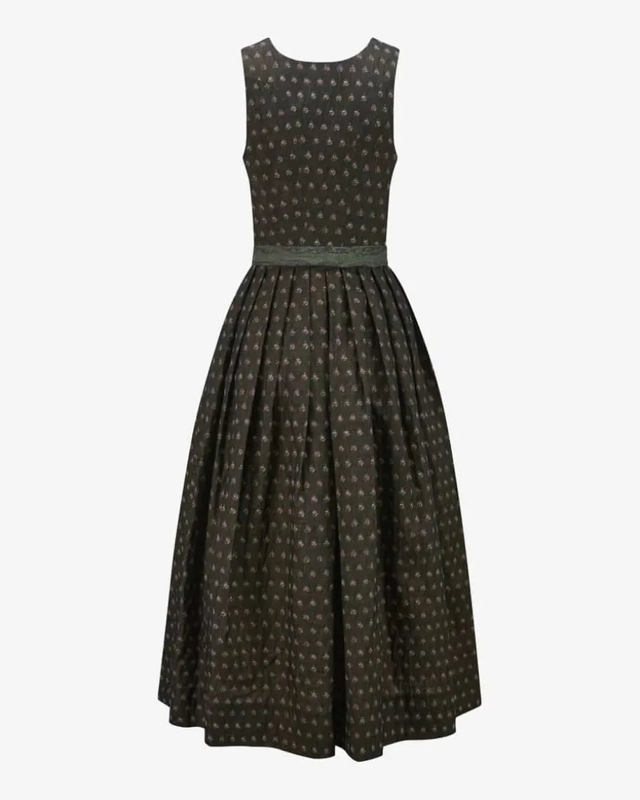 Monika Dirndl lang mit Leinen-Schürze