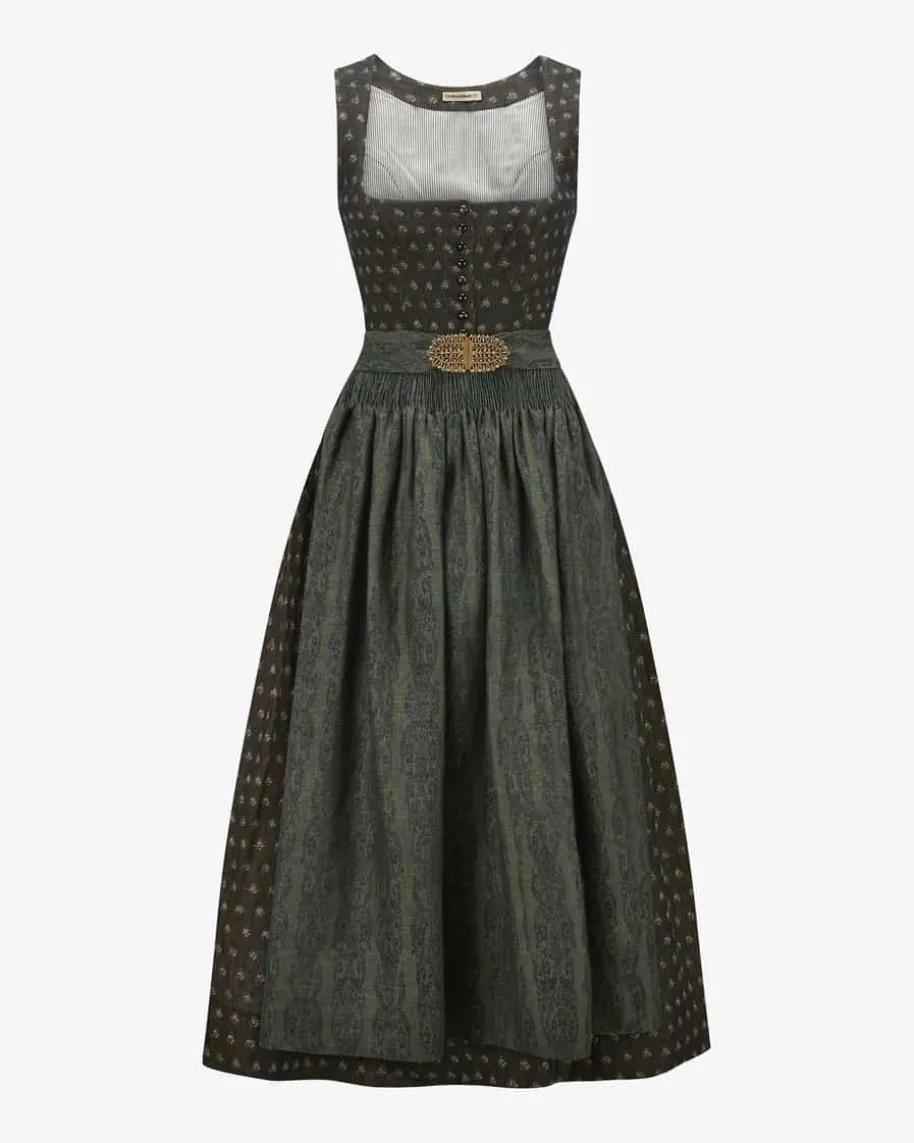 Monika Dirndl lang mit Leinen-Schürze