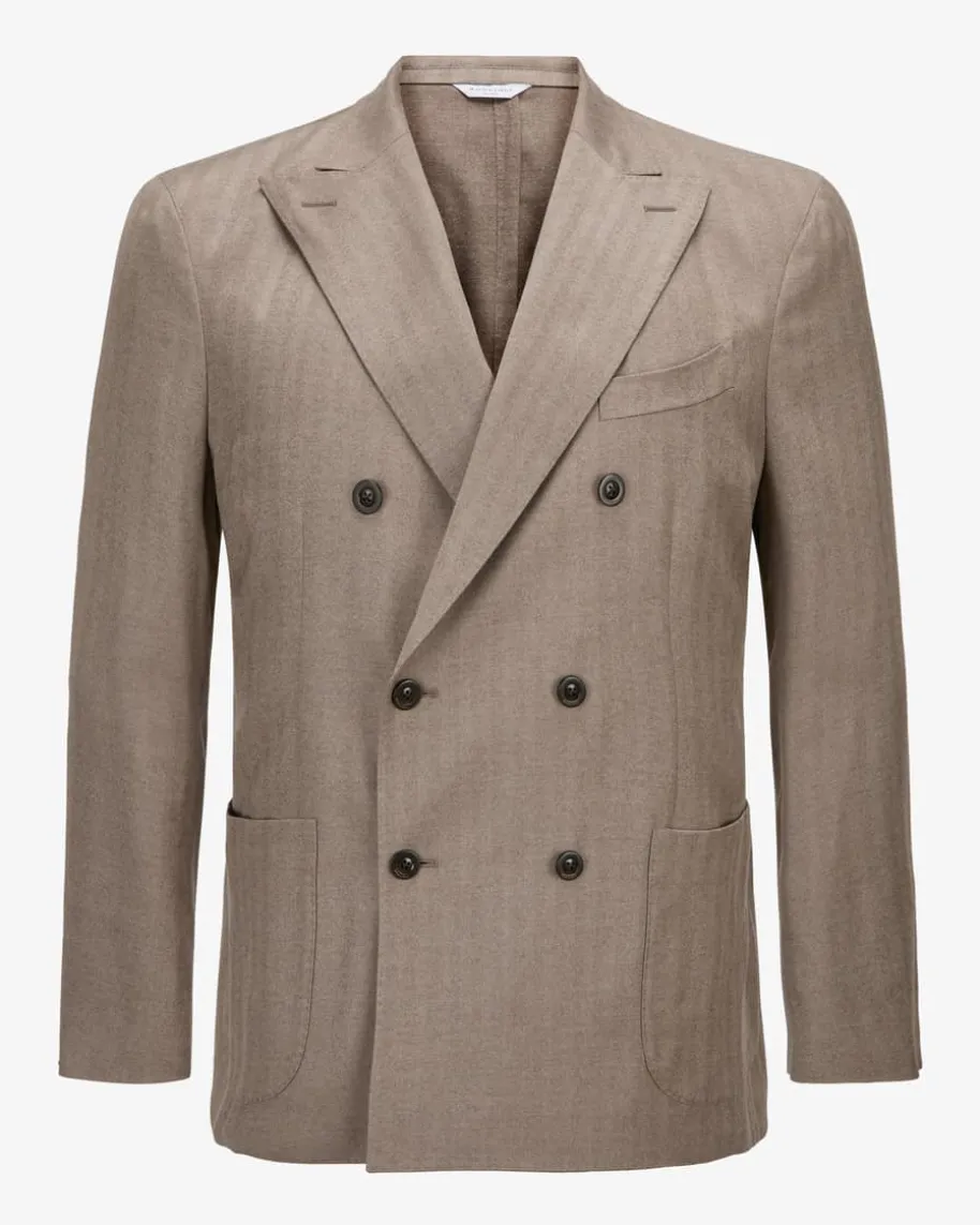 Sakko aus Schurwoll-Seiden-Mix