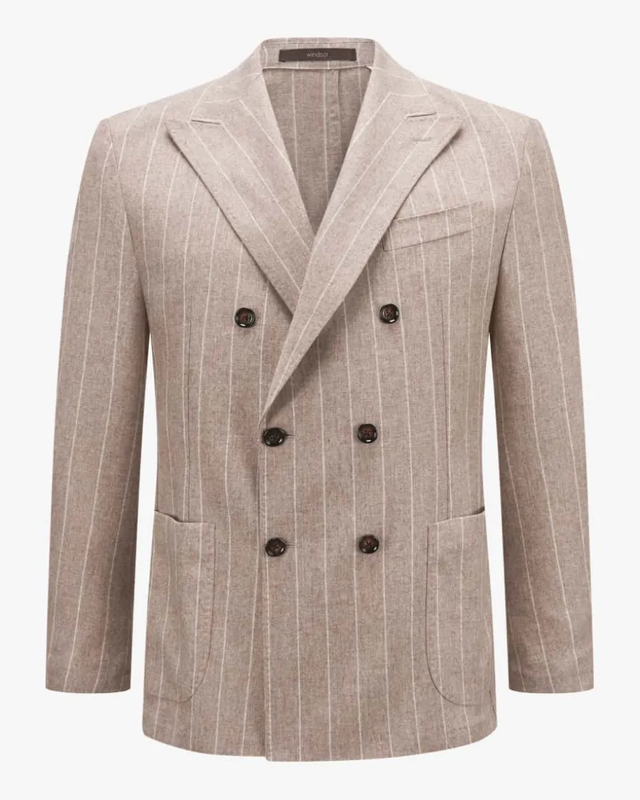 Salio Doppelreiher-Sakko Shaped Fit aus Woll-Mix