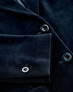 Samtblazer Slim Fit aus Baumwoll-Mix