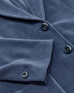 Samtblazer Slim Fit aus Baumwoll-Mix