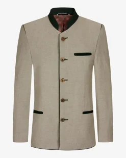 Schilfleinen Trachten-Janker aus Baumwolle und Leinen