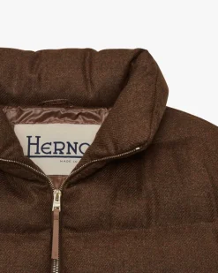 Schurwoll-Seiden-Daunenjacke