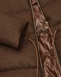 Schurwoll-Seiden-Daunenjacke