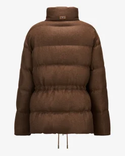 Schurwoll-Seiden-Daunenjacke