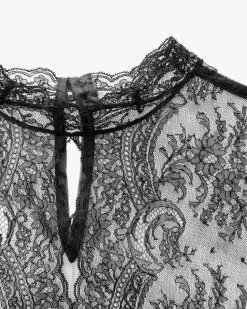 Schwarze Rose Dirndlbluse semi-transparent