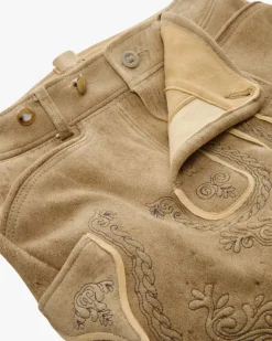 Wiesnlederhose kurz aus Hirschleder