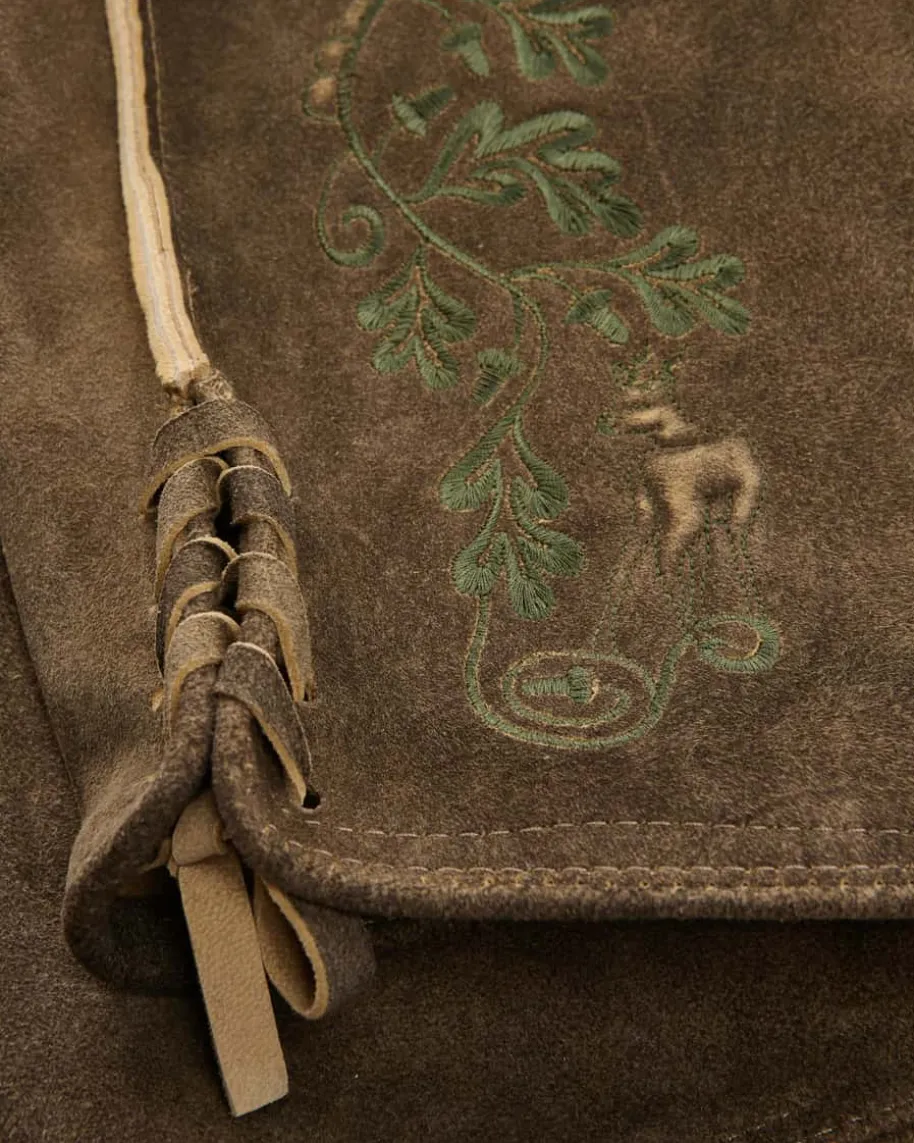 Wiesnlederhose kurz aus Ziegenleder